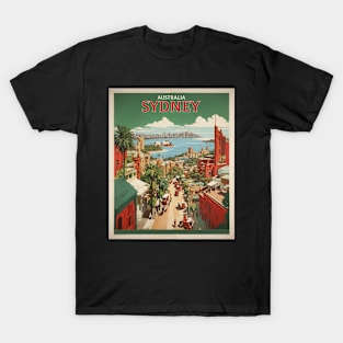 Sydney Australia Vintage Travel Poster Tourism T-Shirt